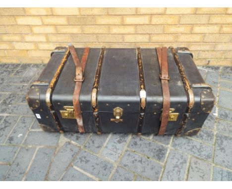 A large vintage travelling trunk 34 cm x 94 cm x 54 cm