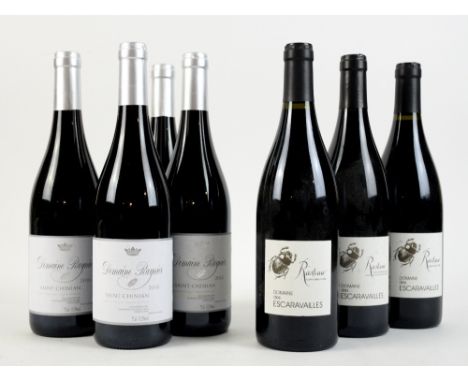 7 bottles of wine to include 4 bottles of Domaine Raymier Saint-Chinian 2016 vintage; 3 bottles of Domaine des Escaravailles 