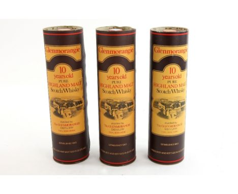 3 bottles of Glenmorangie, 10 years old pure Highland Malt Scotch Whisky, in original boxes (3)