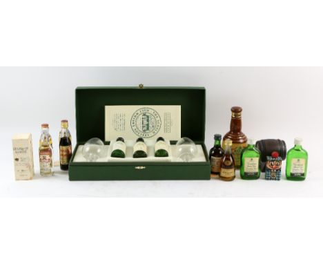 Miniatures. The Scotch Malt Whisky Society Presentation box containing 3 miniatures and 2 glasses. A large collection of mini