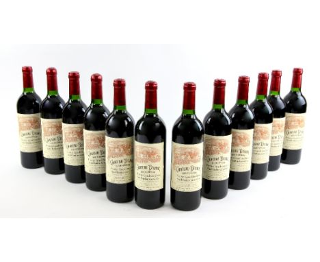 12 bottles of Chateau Belair Saint Emilion, 2001 vintage red wine (12). Previously stored in Wine Society cellars.  