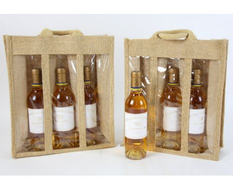 6 half bottles of Sauternes wine Carmes De Rieussec 2009 vintage, in 2 presentation bags (6)