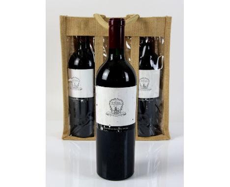 3 bottles of Le Dome Saint-Emillion Grand Cru red Red Wine 2007 vintage, in presentation bag (3)