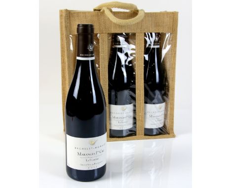 3 bottles of Bachelet-Monnot red wine, Maranges 1er Cru 2011 vintage, in presentation bag (3)