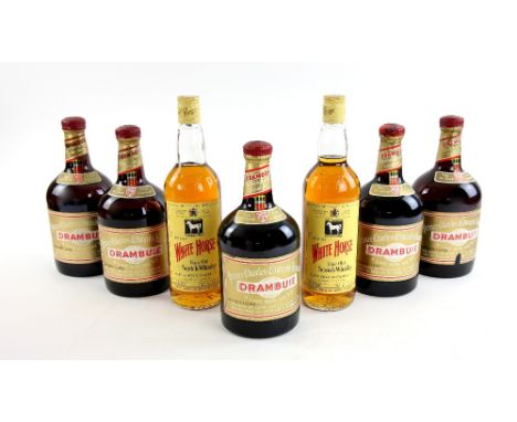 7 bottles of spirits to include 5 bottles of Drumbuie Liqueur, a bottles of White Horse Fine Old Scotch Whisky, 75.7cl (7)