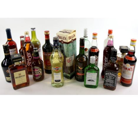 19 bottles of spirits, ale and soft drink including Bells Scotch Aged 8 years,