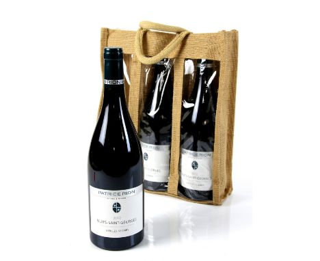 3 bottles of Patrice Rion Nuit-Saint-Georges red wine, 2012 vintage, in presentation bag (3)