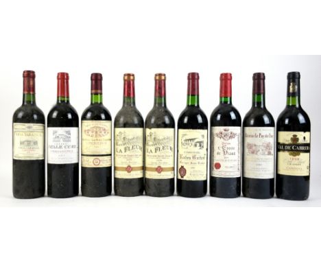 9 bottles of red wine to include: 2 bottles of 2005 vintage Chateau La Fleur, Montagne Saint-Emilion; 1 bottle of 2005 vintag