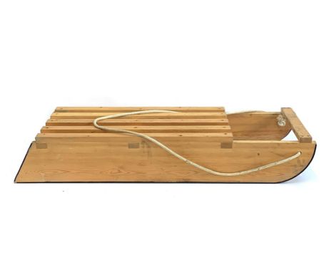 A vintage pine sled, approx 114cmL 