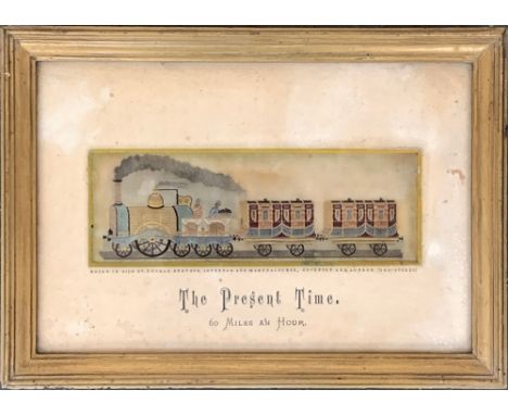 Stevengraph, 'The Present Time' woven silk picture in original Thomas Stevens card mount with printed details to reverse, cir