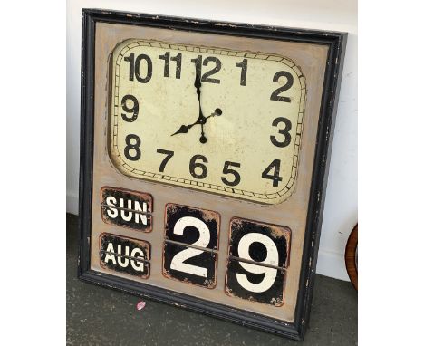 A very large modern clock with calendar, 77x90cm