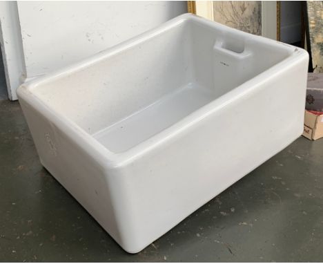 An Astra cast ceramic Belfast sink, 58.5x45x25cmH 