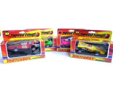 4 Matchbox Speed Kings, K-34 Thunderclap, K-35 Lightning, K-38 Gus's Gulper, K-39 Milligans Mill, all boxed 
