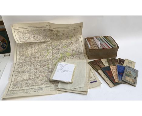 A box of Ordnance Survey OS Maps, many of South West England interest together with a handful of one inch to one mile maps al