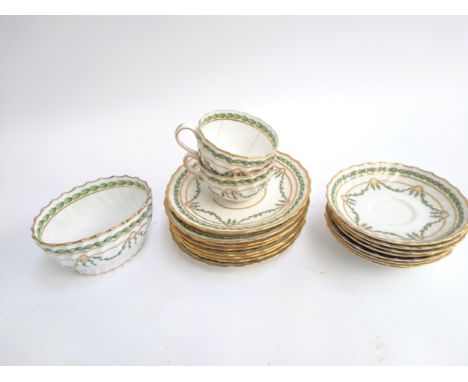 A Copeland Spode for T. Goode part tea service, heightened in gilt, comprising teacups, saucers and sugar bowl, 19 pieces 