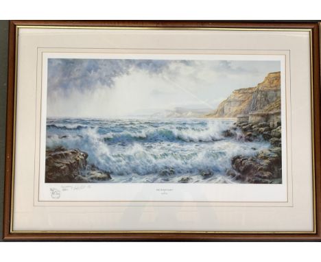 Keith Cast, 'The Sunlit Coast', limited edition print, signed and numbered by the artist in pencil 13/100, 36.5x60cm, togethe