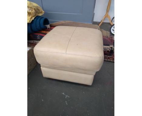 A faux leather pouffe, 60x60x43cm 