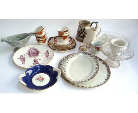 A mixed lot of ceramics to include Royal Worcester William Shakespeare commemorative plate, 26.5cmD, Haviland Limoges for Alf