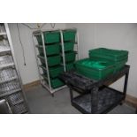 Plant Support, (20) Green Tubs, (1) 5-Tier Cart, Assorted Carts, RIGGING FEE: $75