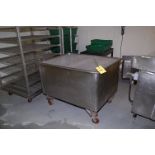 Stainless Steel Dump/Drain Table, 48 in. x 36 in. x 24 in., Mounted 4-Wheel Base, RIGGING FEE: $50