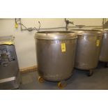 Globas SS Tank, 42 in. Diameter x 36 in. Deep, Pressure Lid, 4-Wheel Base, RIGGING FEE: $50