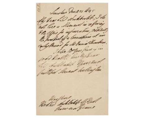 * Smith (William Sidney, 1764-1840). British Naval Officer. Autograph letter signed, 'W. Sidney Smith', Porto, 1 January 1788