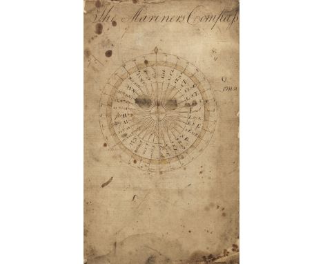 Manuscript maritime exercise book. 'The Mariner's Compass', circa 1805, 53 leaves (106 pages) of neat copper plate writing di