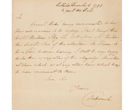 * Frederick, Duke of York and Albany (1763-1827). Important collection of 14 autograph letters signed, 1794-7, all signed 'Fr