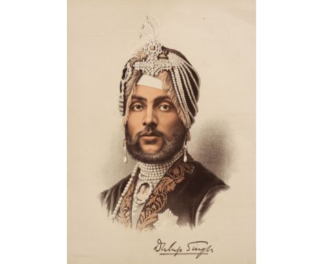 * Maharaja Duleep Singh (1838-1893). Head and shoulders portrait, Maclure &amp; Macdonald, circa 1860, original colour-printe