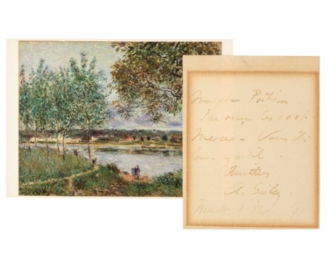 * Sisley (Alfred, 1839-1899). Anglo-French Impressionist Painter. Autograph Note signed, 'A Sisley', Moret, 1 February 1891, 