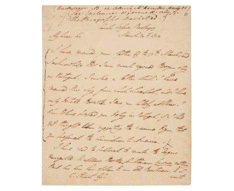 * Wellington (Arthur Wellesley, 1st Duke of, 1769-1852). Autograph letter signed to diplomatist Charles Stuart (later Baron S