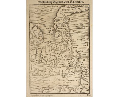 British Isles. Munster (Sebastian), Beschreibung Engellandts und Schottlandts, 1578 [or later], uncoloured woodcut maps of Br