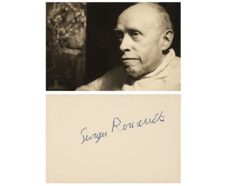 * Rouault (Georges, 1871-1958). French Painter. Signed postcard, 'Georges Rouault', no date, a vintage gelatin silver print p