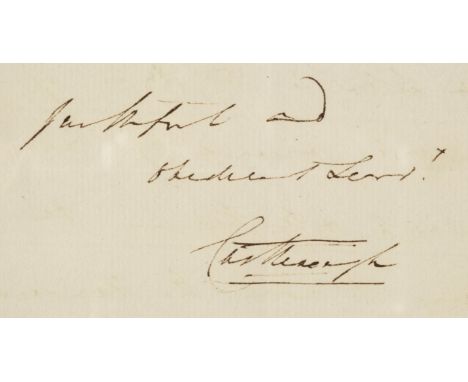 * Castlereagh (Robert Stewart, Viscount, 1769-1822). Four letters written as foreign secretary to diplomatist Charles Stuart 