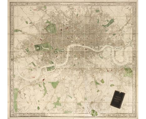 London. Stanford (Edward, publisher), Stanford's Map of Modern London and the Suburbs, May 9th, 1870, large engraved map with