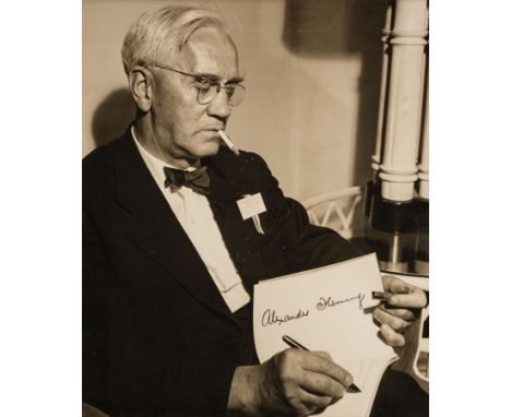 * Fleming (Alexander, 1881-1955). A signed half-length portrait vintage gelatin silver print photograph, circa 1950, Fleming 