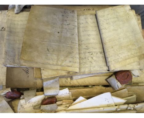 * London. A collection of 17th-19th century manuscript indentures etc., majority on vellum, many regarding property purchases