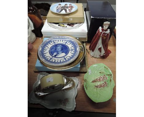 A selection of ceramics including Royal Worcester Queen figure
