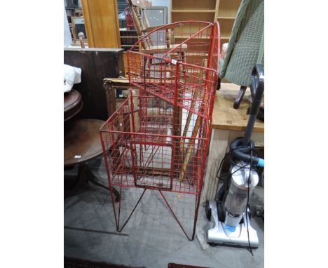 A vintage post office parcel or retail display basket