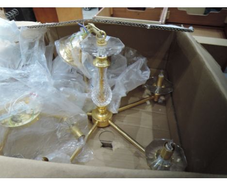 A selection of light fittings by Andrew Kok of PrestonCONDITION REPORT - 4 WALL LIGHTS 2 PENDANTS, DOESNT APPEAR TO NEED A SH