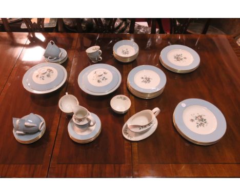 A 52 PIECE ROYAL DOULTON ROSE ELEGANS PATTERN, dinner and tea service
