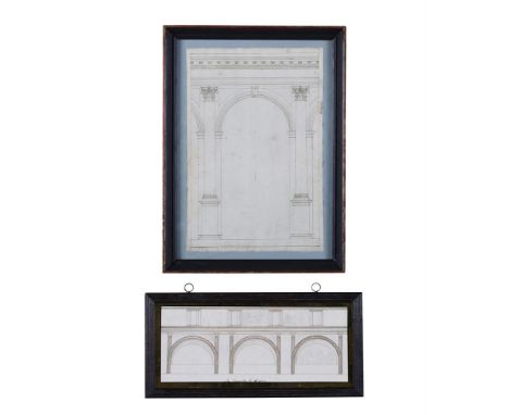 ITALIAN SCHOOL (18TH CENTURY)ARCHITECTURAL DETAIL, CORINTHIAN ORDERPen and ink35 x 23cm (13¾ x 9 in.) (2)Together with anothe