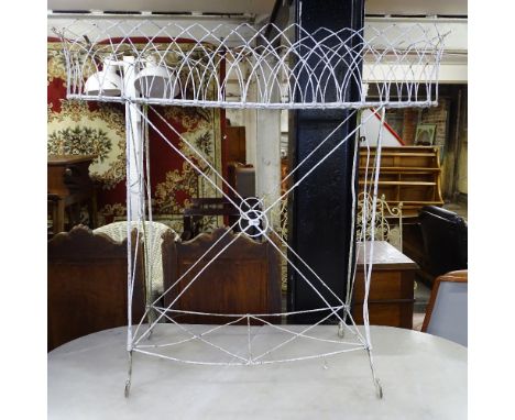 An Antique painted wirework garden planter, W90cm, H80cm 