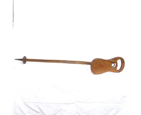 An Edwardian olive wood shooting stick, overall length 86cm 