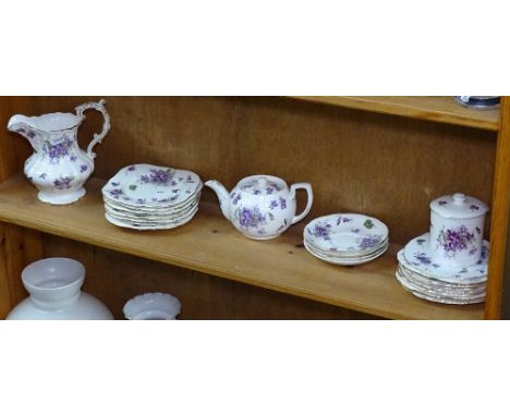 Hammersley Violets teaware, including teapot and jug 