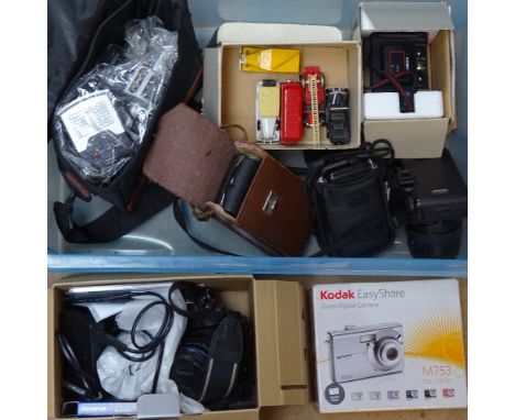 Various cameras, including boxed Olympus E-410, Kodak digital camera etc 