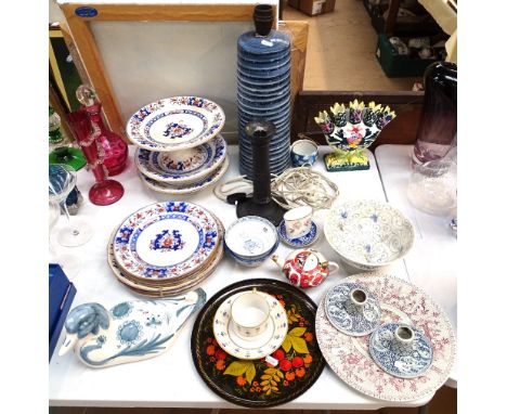 David Sharp, Rye, duck, Minton dessert ware, Danish candlesticks, USSR teapot etc 