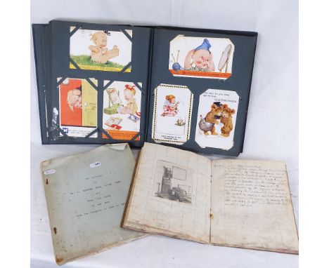 A Second War Period RAF handwritten engine lab course student's notebook, a typewritten history of number 31 Squadron RFC and