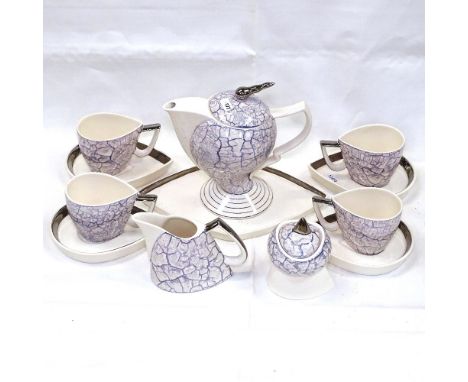 Vintage Cosmic Design and Works coffee set with marbled decoration 