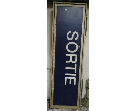 A Vintage French "Sortie" sign, L138cm 